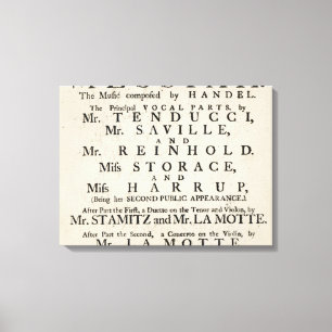 Toile Playbill annonçant une performance