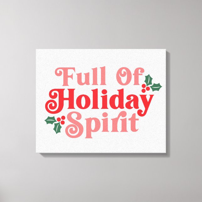 Toile Plein d'esprit de vacances - Typographie festive (Recto)