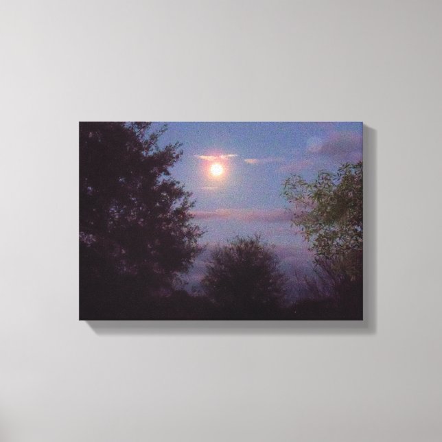 Toile pleine lune de loup se levant (Recto)
