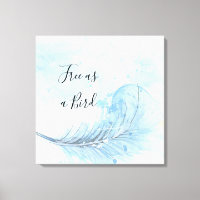 Plume de aquarelle bleue personnalisée Citation li