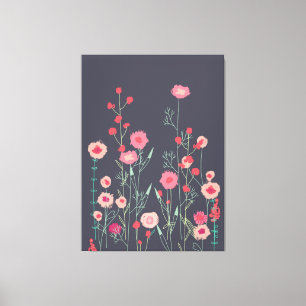 Toile Plymouth Fleurs Boho foncé peinture florale