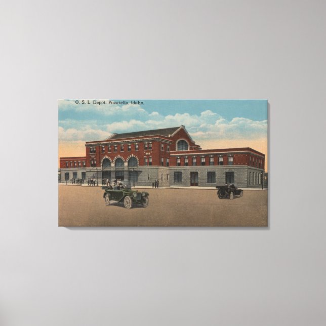 Toile Pocatello, ID - Vue extérieure du train O.S.L. (Recto)