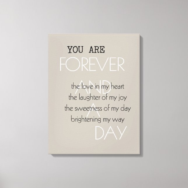 Toile Poème de Forever et A Day (écrit par moi) (Recto)
