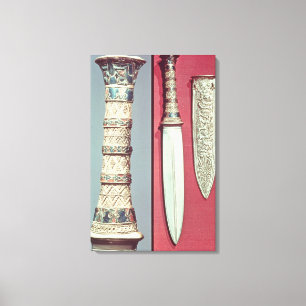 Toile Poignard d'or et gaine, trésor de Tutankhamun,