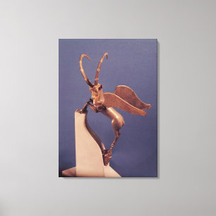 Toile Poignée de vase sous forme de bouquetin à ailes