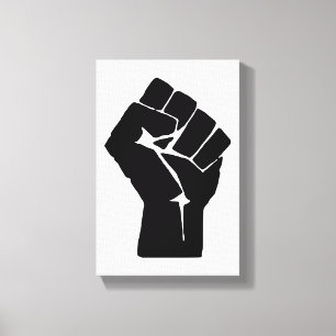Toile Poing noir levé - Manifestation de résistance