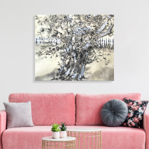 Toile Poirier et Piquets / Artiste Larry Lerew