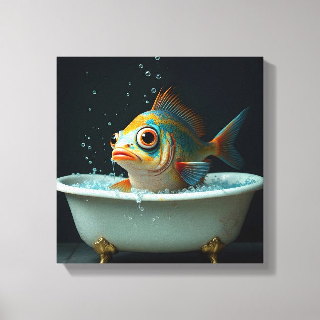 Toile Poisson amusant dans le bain (Recto)