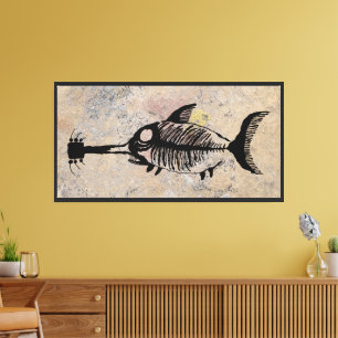 Toile Poisson Fossil Guitare Requin Talk Canyons, Ne Imp