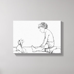 Toile Poisson tête poupée