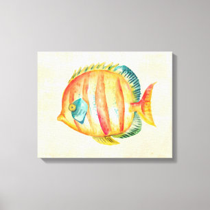 Toile Poissons colorés d'aquarium