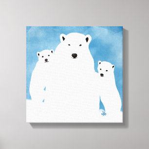 Toile Polar Bear Maman Avec Des Cubs