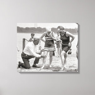 Toile Police de plage, 1922. Photo vintage