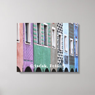 Toile Polska Pologne Gdańsk Vieille ville vintage Pologn