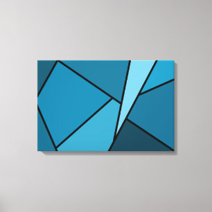 Toile Polygones Turquoises Abstraits