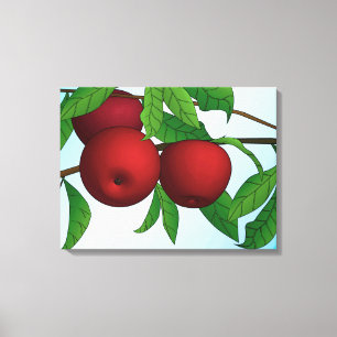 Toile Pommes d'une branche