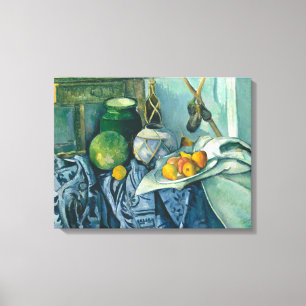 Toile Pommes et primevères de la vie de Paul Cezanne