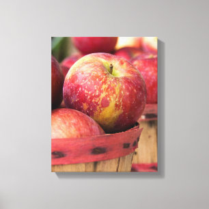 Toile pommes rouges d'automne dans un panier