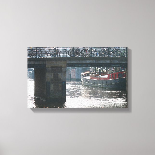 Toile Pont à Vélo Scène d'hiver Amsterdam Canvas Imprime (Recto)