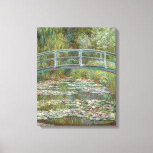 Toile Pont Monet Art au-dessus d'un étang de nénuphars