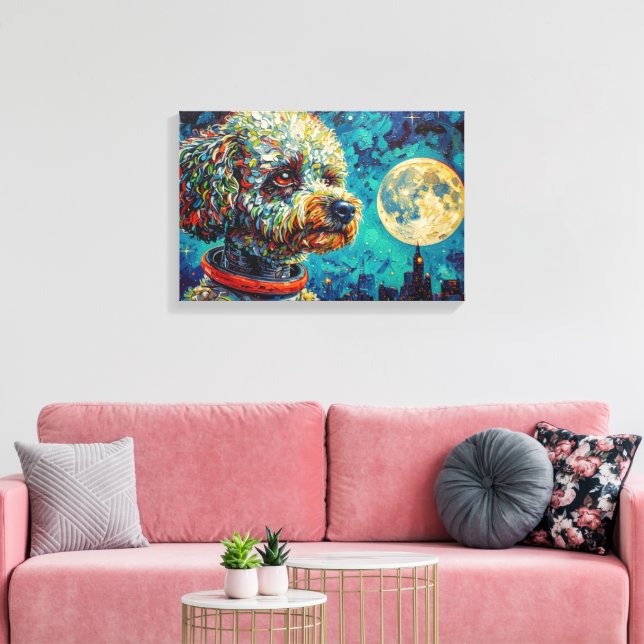 TOILE POODLE DANS L'ESPACE-2 (Insitu(Salon))