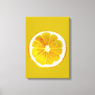 Toile Pop art agrumes citron jaune original