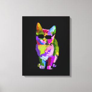 Toile Pop Art cool chat kitty art