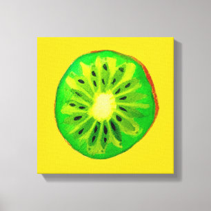 Toile Pop art vif kiwi fruit original aquarelle