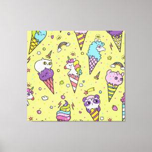 Toile Pop Cute Glace : Motif Animalier