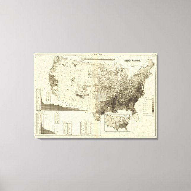 Toile population codée en couleur par comté (Recto)