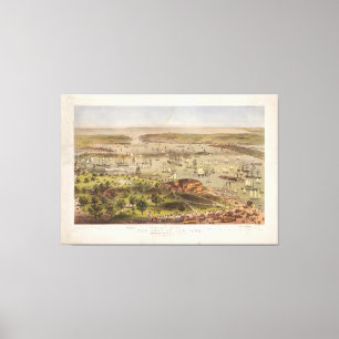 Toile Port de New York de la batterie regardant Sud