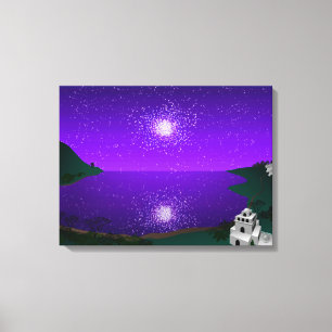 Toile "Port étoile" - Cluster étoile sur paysage Alien