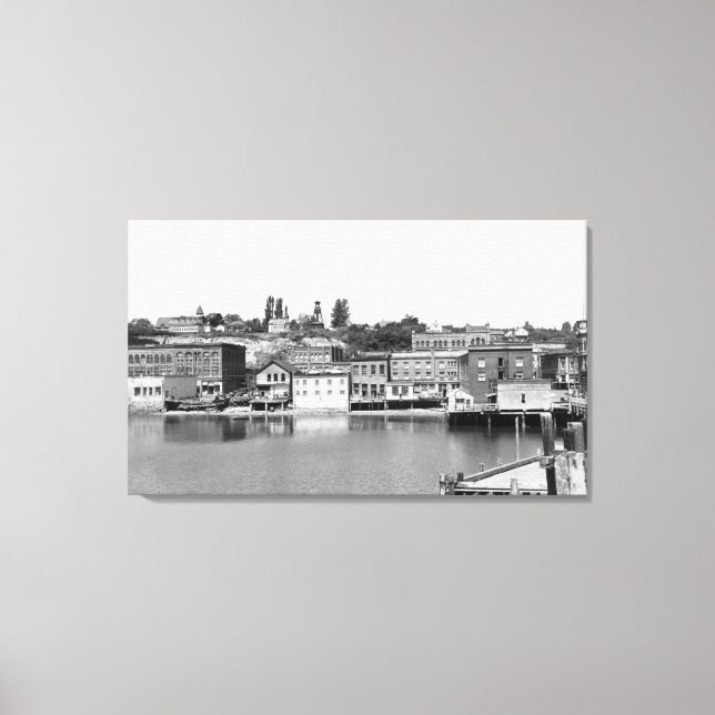 Toile Port Townsend, WA Waterfront Town View Photographi (Recto)