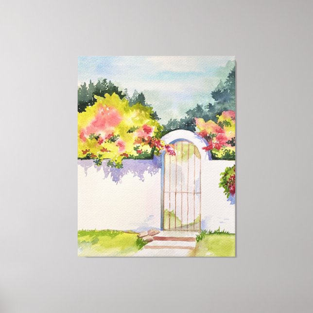 Toile Porte de jardin arquée aquarelle (Recto)