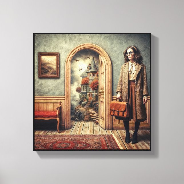 Toile Porte ouverte" Art contemporain (Recto)