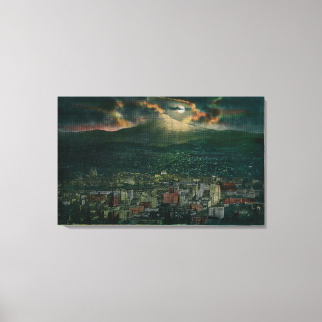 Toile Portland et Mt Hood au clair de lune (Recto)