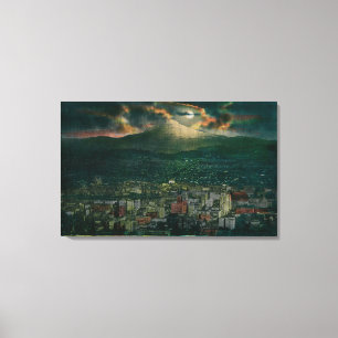 Toile Portland et Mt Hood au clair de lune