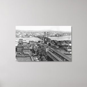 Toile Portland, OU vue de ville et de pont de Hawthorne