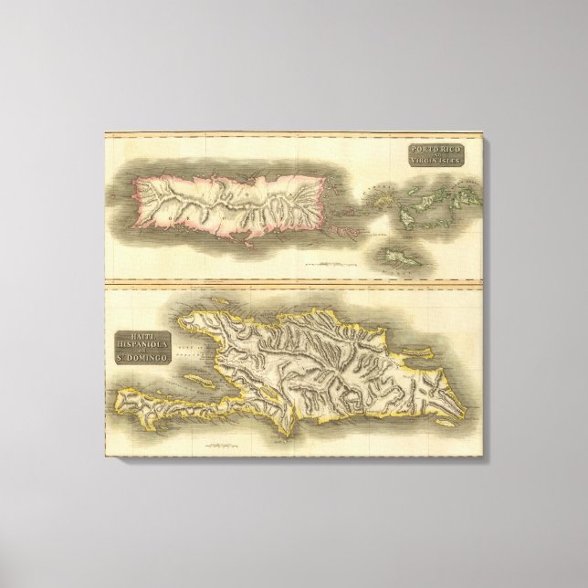 Toile Porto Rico, Îles Vierges, Hispaniola (Recto)