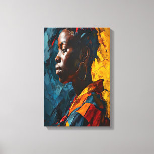 Toile Portrait Abstrait Gras Expressionnisme Vibrant Art