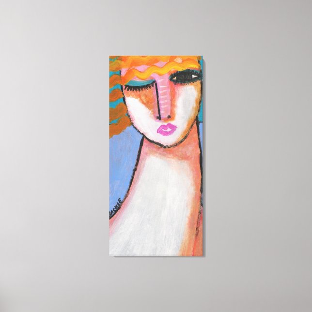Toile Portrait Abstrait paisible d'une femme (Recto)