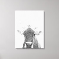Portrait animal de vache noir et blanc