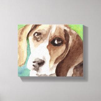 Toile portrait Beagle aquarelle