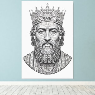 Toile Portrait calligraphié du roi Salomon - Écriture vi