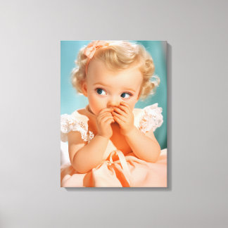 Toile Portrait de bébé fille des années 1950