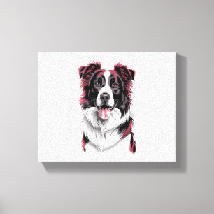 Toile Portrait de Border Collie dans des détails éclatan