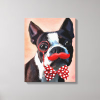 Portrait de Boston Terrier avec Cravate Red Bow