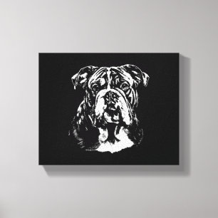 Toile Portrait de Bulldog Anglais Vêtements Minimalistes