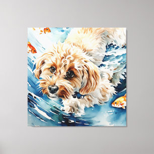 Toile Portrait de chien à l'aquarelle