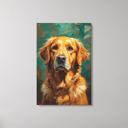 Toile Portrait de chien doré artistique Peinture à l'hui